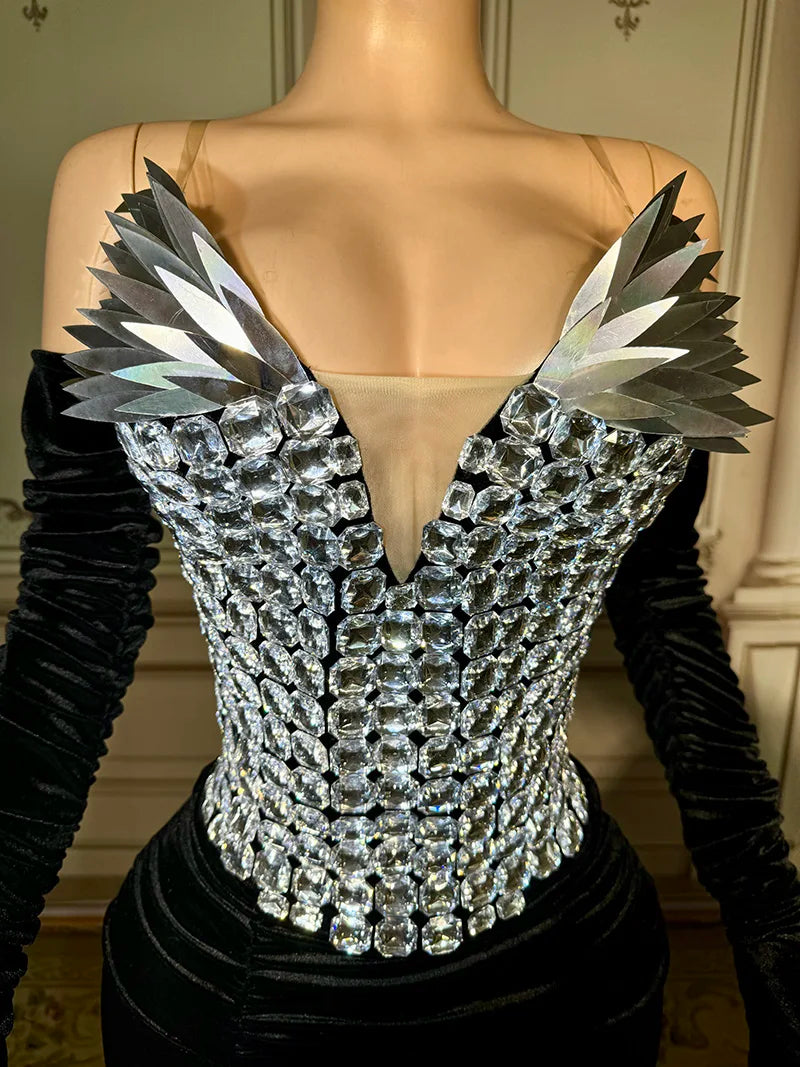 Novance Y4065 Elegantes Abendkleid 2024 mit Handschuhen Damenbekleidung Sexy Club für Party Trägerlose Kleidung Luxus