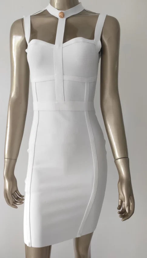 Neu eingetroffen Sommerstil sexy Cut-Out-Kleid mit Knöpfen und elastischem Verband, Designer-Abendpartykleid für Prominente 2022, Vestidos