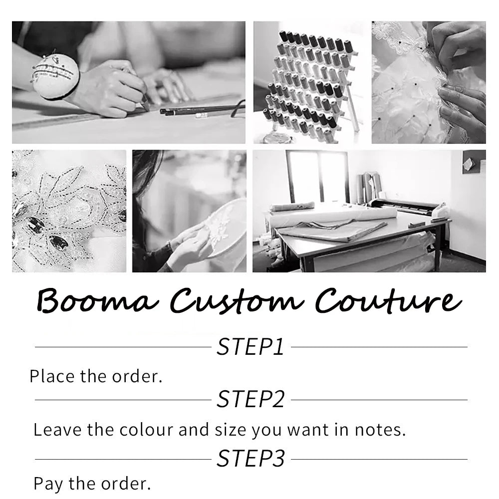 Booma Short Wedding Party Dresses Short Puff Sleeves A-Line Brides Prom Dress for Women Above Knee Bridals Gown Customized