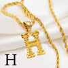 Anniyo A-Z Letters Necklaces Women Men Gold Plated Initial Pendant Rope Chain English Letter Jewelry Alphabet African #058002B