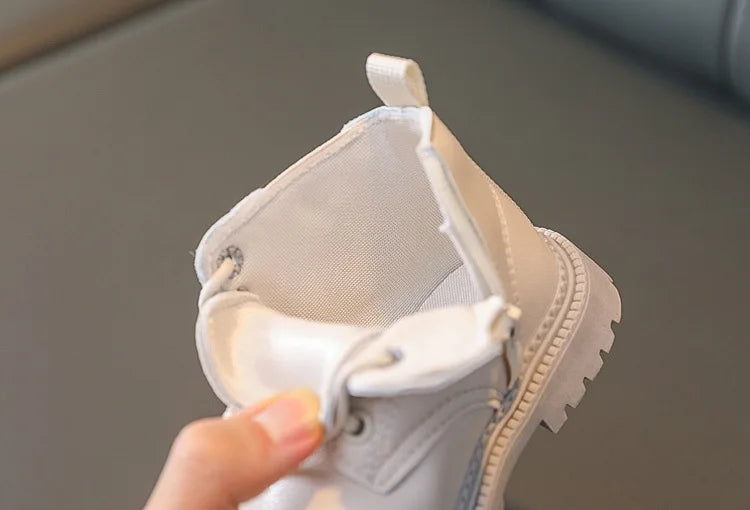 Autumn Winter Kids Boots Warm Plush Boys Toddler Girls Boots Fashion Leather Children Casual Shoes Boys Girls Boots for Kids