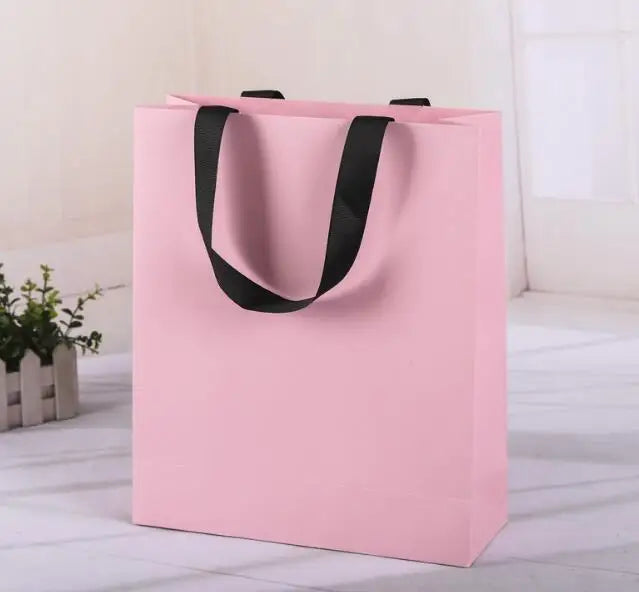 100pcs Custom LOGO Shopping bags High quality thick Paper Tote bags  for  Jewelry bag