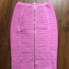 16 Colors Sexy Solid Zipper Orange Blue Black Red Bandage Skirt Women Elastic Bodycon Summer XL XXL Pencil Skirts 58cm