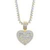 Iced Out Bling Can Be Opened Heart-shaped Photo Pendant Necklace Hearts Tennis Chain Cubic Zirconia Fashion Women Men Jewelry
