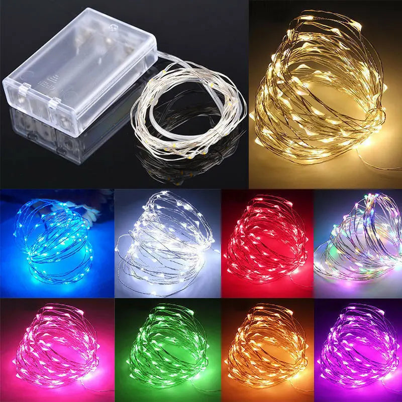 1M 2M 3M 5M 10M Kupferdraht LED Lichterketten Festbeleuchtung Lichterkette für Weihnachtsbaum Hochzeitsfeier Dekoration
