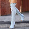 New Boots Women Thigh High Boots 2021 Winter Women Boots High Heels Women Shoes Tassel Jean Boot Ladies Shoes Good Service zo0