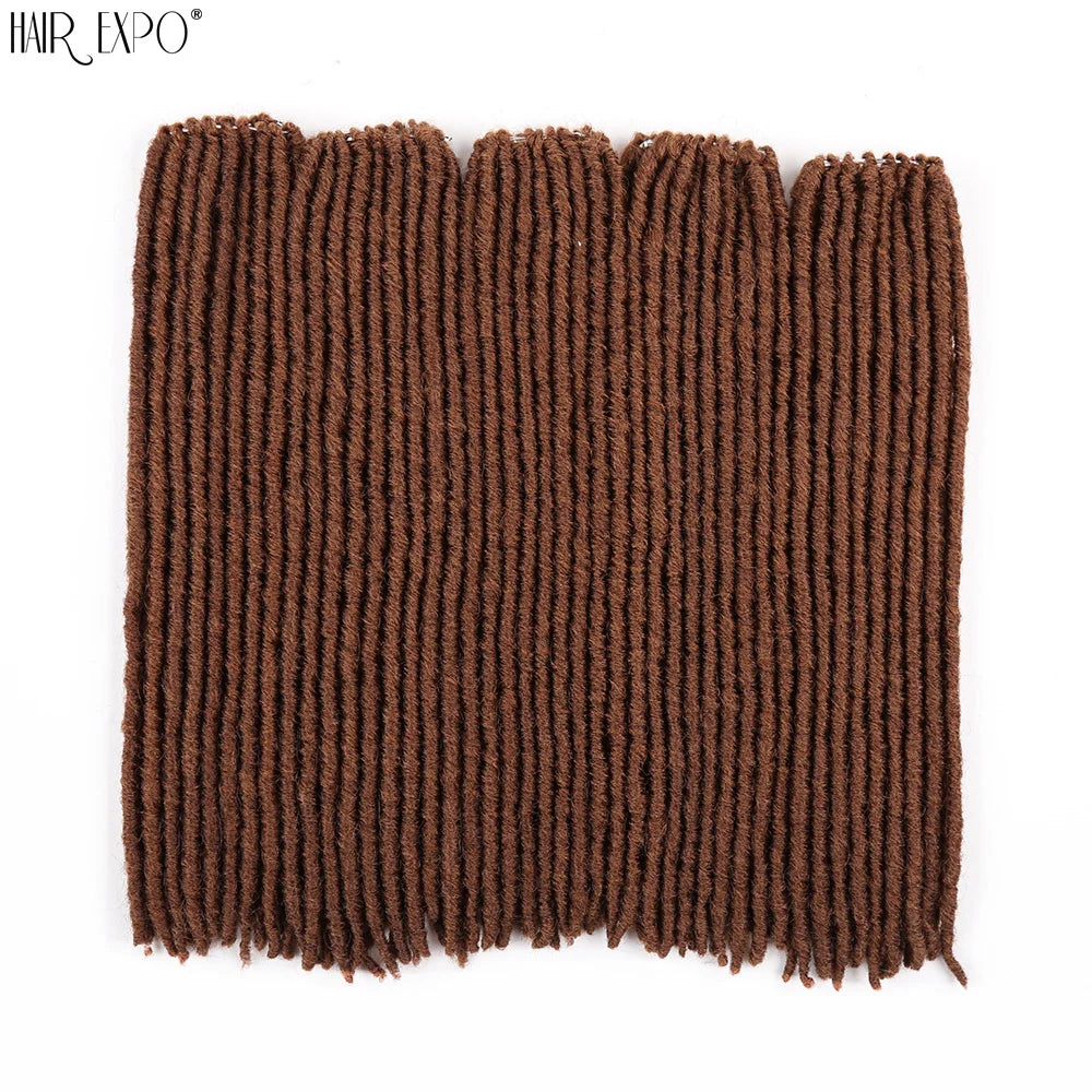 18"Synthetic Faux Locs Crochet Braids Hair Knotless Dreadlocks Straight Gypsy Locs Hair Ombre Braiding Hair Extensions For Women