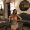 Women Summer Fashion Sexy V Neck Backless Button Red Black White Bodycon Bandage Dress 2022 Designer Evening Party Dress Vestido
