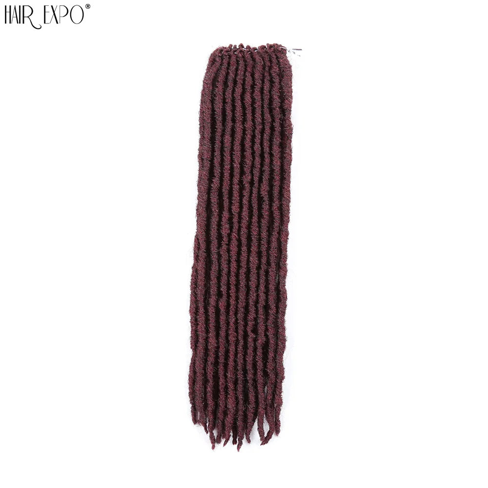 18"Synthetic Faux Locs Crochet Braids Hair Knotless Dreadlocks Straight Gypsy Locs Hair Ombre Braiding Hair Extensions For Women