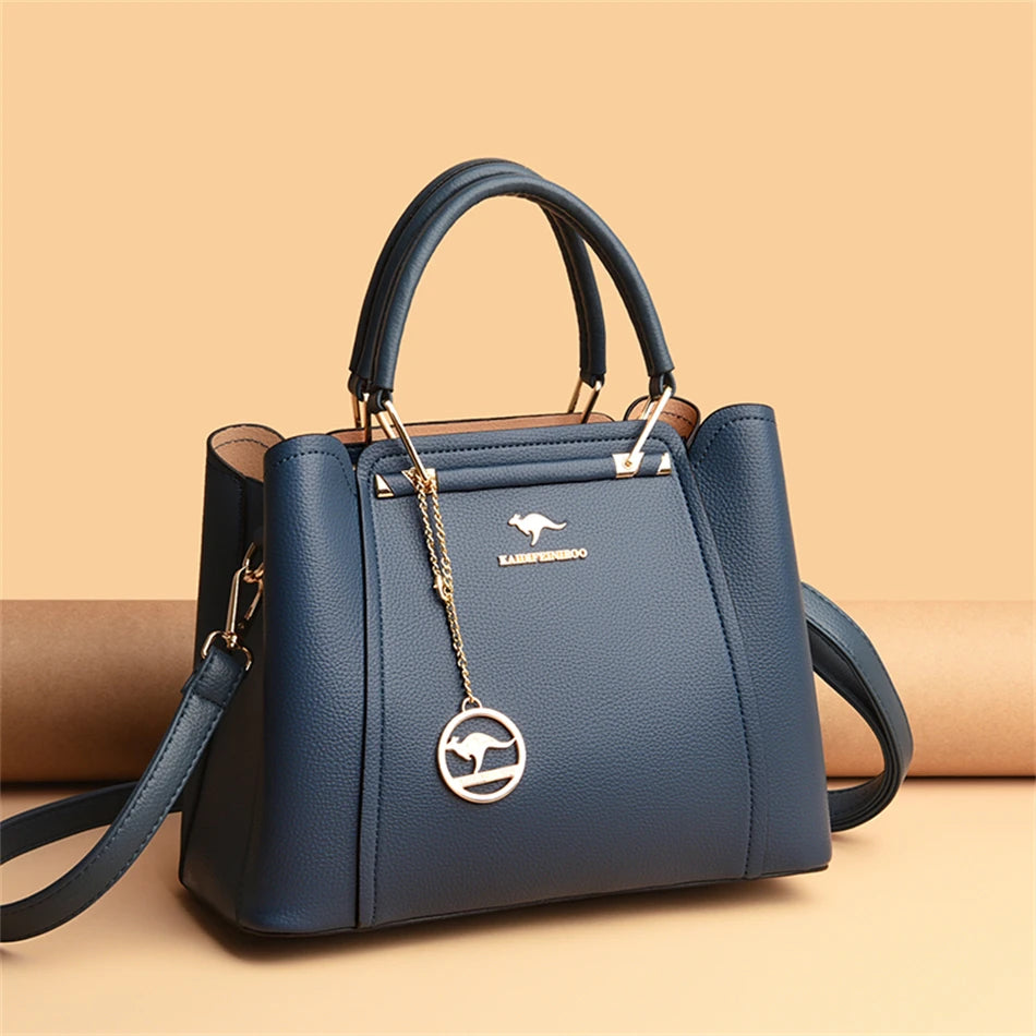 Soft Leather Luxury Handbags Women Bags Designer 3 Layers Shoulder Crossbody Sac Ladies Large Capacity Shopping Messenger Tote
