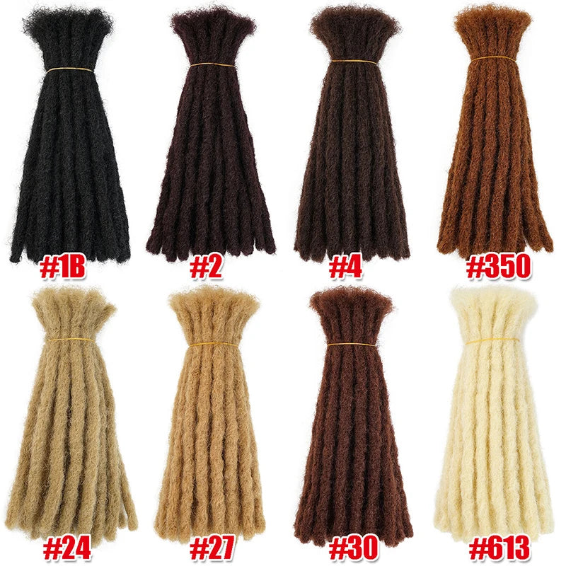 Dreadlock Extensions Loc Extensions Afro Kinky Dreads Extensions for Men/Women, Synthetic Dread Set Thick Soft Locs Extensions