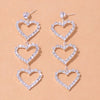 Stonefans Aesthetic Letter Earrings Designer Luxury for Women 2021 Fahsion Jewelry Rhinestone Designer Piercing Heart Earrings