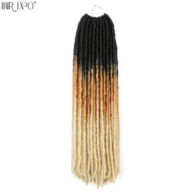 18"Synthetic Faux Locs Crochet Braids Hair Knotless Dreadlocks Straight Gypsy Locs Hair Ombre Braiding Hair Extensions For Women