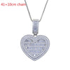 Auf Lager Iced Out Bling Damen Schmuck 5A Weißer Zirkonia Herzanhänger Halskette Mit Tennis Box Chain