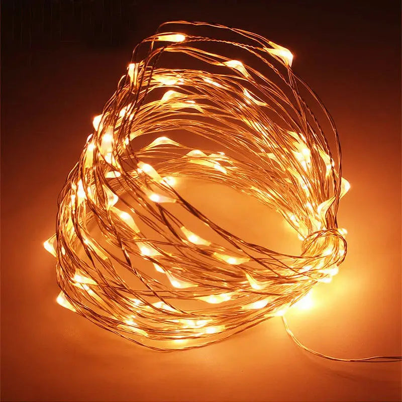 1M 2M 3M 5M 10M Kupferdraht LED Lichterketten Festbeleuchtung Lichterkette für Weihnachtsbaum Hochzeitsfeier Dekoration