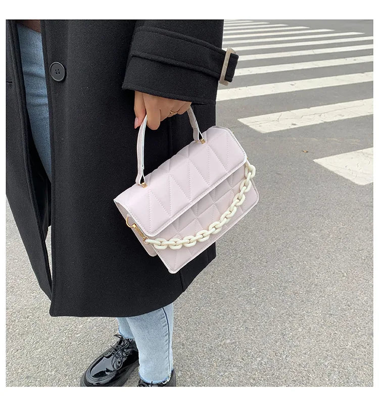 Trendy Plaid Women Shoulder Bag Fashion Chain Crossbody Bags Brand Designer Handbags and Purses Small Flap Top Handle Bags