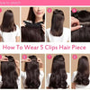 ZZHAIR 100% Brazilian Human Remy Hair Extensions 16"-26" 1Pcs Set 100g-200g One Piece 5 Clips In Natural Straight