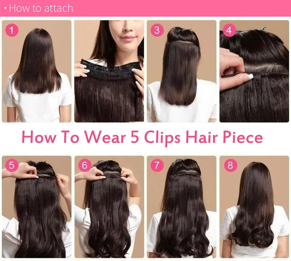 ZZHAIR 100% Brazilian Human Remy Hair Extensions 16"-26" 1Pcs Set 100g-200g One Piece 5 Clips In Natural Straight