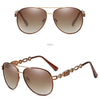 Hochwertige Damen Piloten Polarisierte Sonnenbrille Vintage Metall Hohl Fahrende Sonnenbrille UV400 Brille Gafas De Sol Mujer