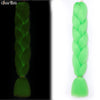Glowing Synthetic Jumbo Crochet Braids Hair Pure Color Fluorescent Green Shining In Darkness Crochet Braiding Hair Extensions