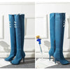 New Boots Women Thigh High Boots 2021 Winter Women Boots High Heels Women Shoes Tassel Jean Boot Ladies Shoes Good Service zo0