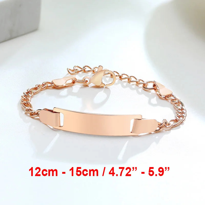 Vnox Personalize Mom Daughter Son Name Bracelets Non Allergy Stainless Steel Baptism Custom Love Baby Gifts Adjustable Jewelry
