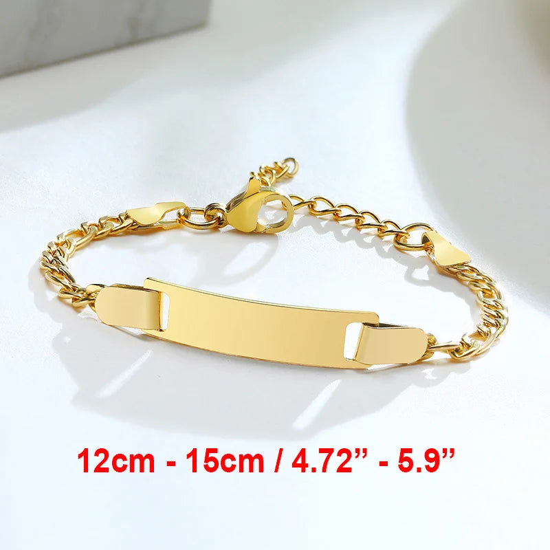 Vnox Personalize Mom Daughter Son Name Bracelets Non Allergy Stainless Steel Baptism Custom Love Baby Gifts Adjustable Jewelry
