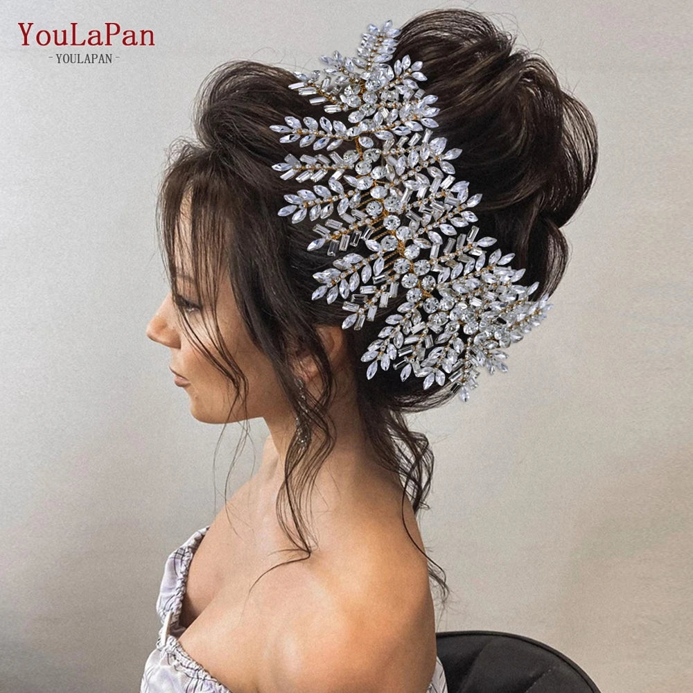 YouLaPan HP238 Bridal Crown Wedding Tiaras and Crown Bridal Tiara Luxury Hair Wedding Accessories Boho Wedding Headband Headwear