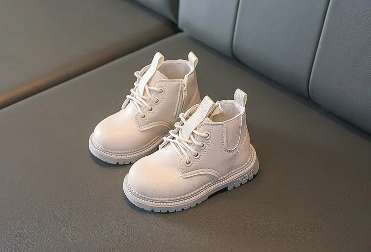Autumn Winter Kids Boots Warm Plush Boys Toddler Girls Boots Fashion Leather Children Casual Shoes Boys Girls Boots for Kids
