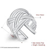 DOTEFFIL 925 Sterling Silver Interwoven Web Bangle Ring Set For Woman Wedding Engagement Party Fashion Charm Jewelry