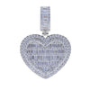 Auf Lager Iced Out Bling Damen Schmuck 5A Weißer Zirkonia Herzanhänger Halskette Mit Tennis Box Chain