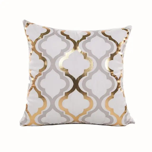 European Classical Bronzing Gold Foil Cushion Decorative Pillow Golden Leaves Home Decor Sofa Throw Pillow Almofadas Decorativas