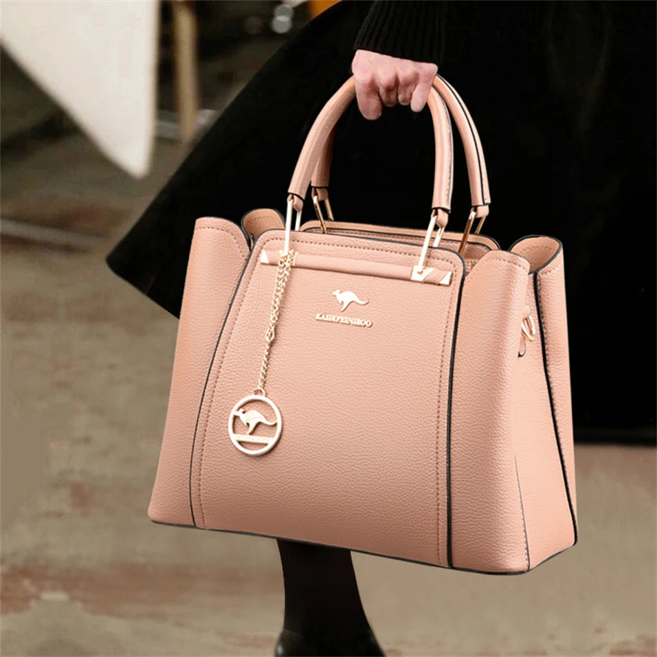 Soft Leather Luxury Handbags Women Bags Designer 3 Layers Shoulder Crossbody Sac Ladies Large Capacity Shopping Messenger Tote