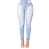 Vintage Women Jeans Slim Fit High Waist Denim Pencil Pants Bootcut Winter Pull-on Skinny Jeans Blue