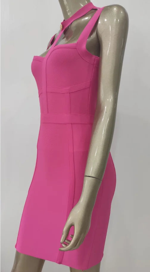Neu eingetroffen Sommerstil sexy Cut-Out-Kleid mit Knöpfen und elastischem Verband, Designer-Abendpartykleid für Prominente 2022, Vestidos