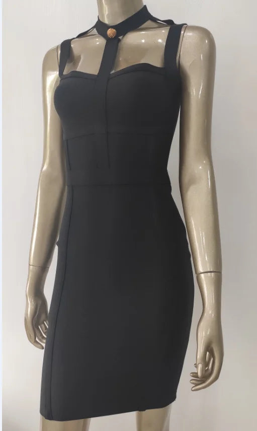 Neu eingetroffen Sommerstil sexy Cut-Out-Kleid mit Knöpfen und elastischem Verband, Designer-Abendpartykleid für Prominente 2022, Vestidos
