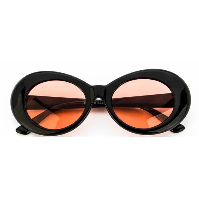 Kurt Cobain Retro Oval Sunglasses Man Vintage Fashion Brand Sun Glasses Classic White Black Lentes De Sol Mujer