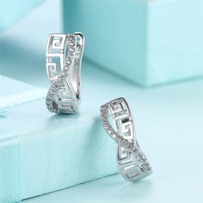 DOTEFFIL 925 Sterling Silber Klassische AAA Zirkon Ohrringe Mode Für Frauen Hochzeit Verlobung Party Geschenk Schmuck