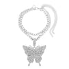 Vergoldete Kristall-Strass Schmetterling Anhänger Fußkettchen für Frauen, mehrschichtige große Strass Tennis-Kette Fußschmuck