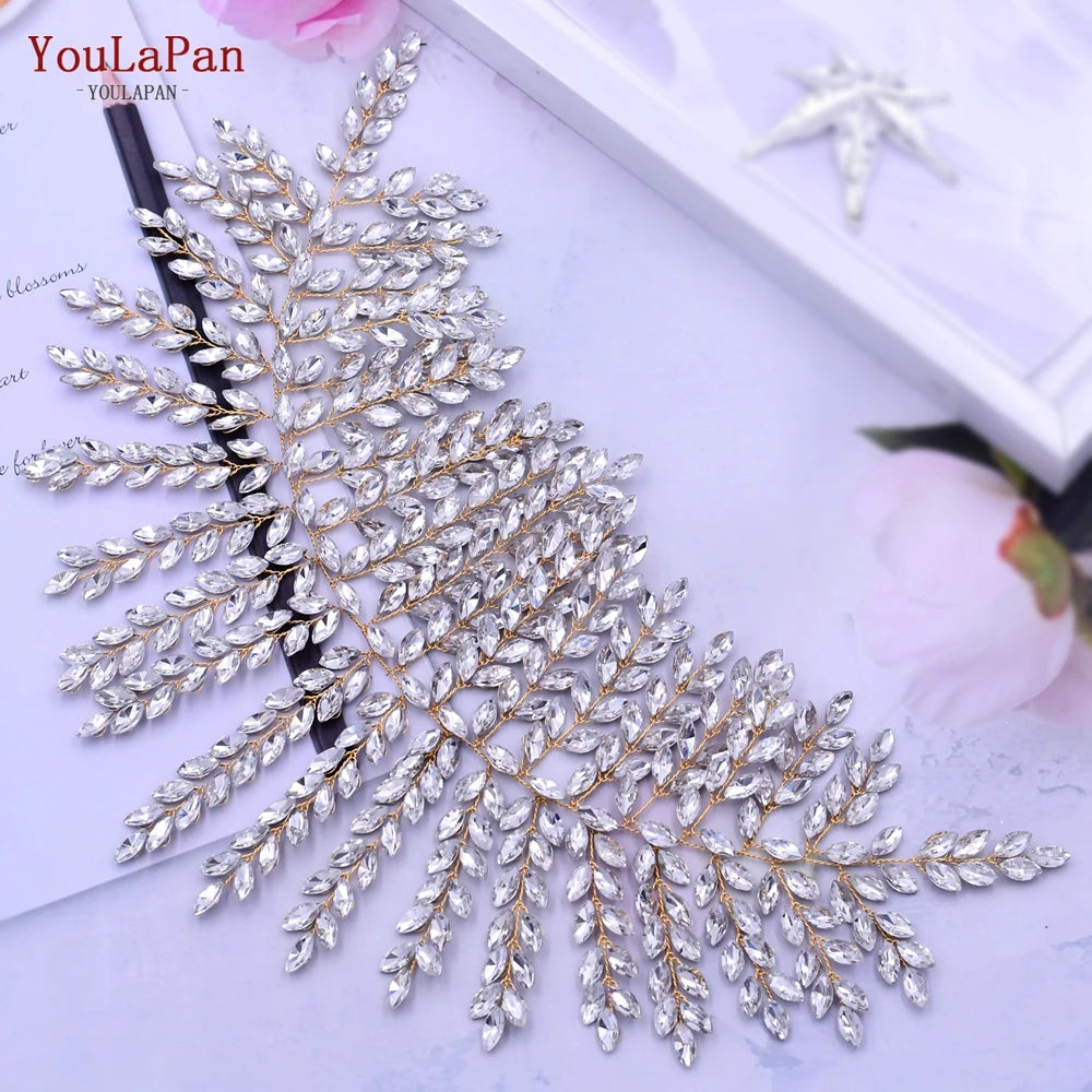 YouLaPan HP238 Bridal Crown Wedding Tiaras and Crown Bridal Tiara Luxury Hair Wedding Accessories Boho Wedding Headband Headwear
