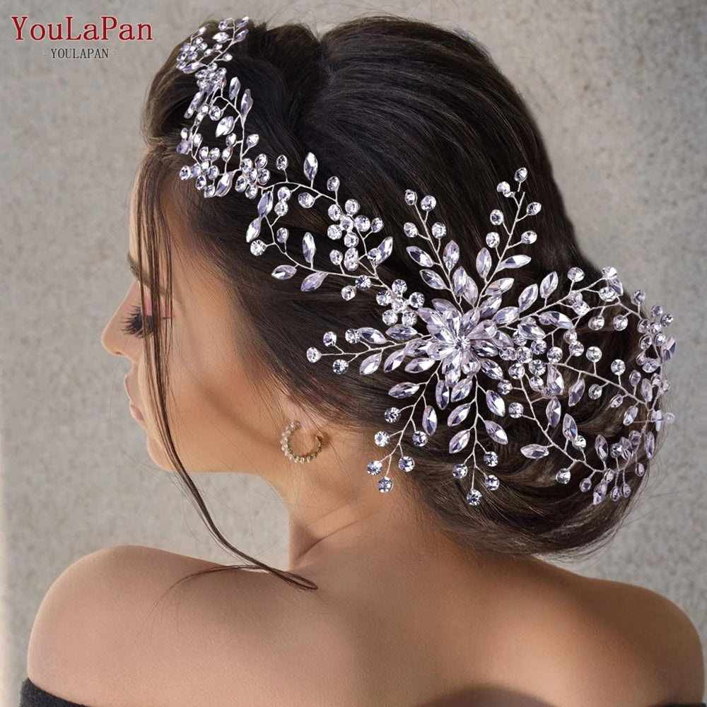 YouLaPan HP238 Bridal Crown Wedding Tiaras and Crown Bridal Tiara Luxury Hair Wedding Accessories Boho Wedding Headband Headwear