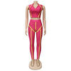 Women Sets Summer Tracksuits Slim Sleeveless Skinny Crop Tops+Pants Suit Two Piece Set Night Club Outfits 2 Pcs Street GL3503