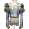 GO BALLISTIC YA Women Leather Jacket With Fur Sleeve Fashion Ladies Crop Jacket