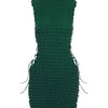 Kliou Stunning Stacked Mini Dress Women Sexy Solid Mock Neck Sleeveless Draw String Bodycon Party Clubwear Elegant Female Skirt