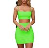 Sommer Damen Einfarbiges Westen-Rock-Set Damen Trainingsanzüge Crop Tank Sport-Top Minirock Zweiteiler Set Gym Fitness Outfits