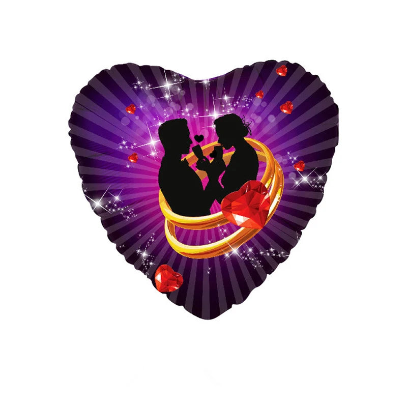 10 Stück 18 Zoll Valentinstags-Heliumballons, „I Love You“ Herzfolienballon, Romantische Hochzeits-Valentinstags-Partydekorationen