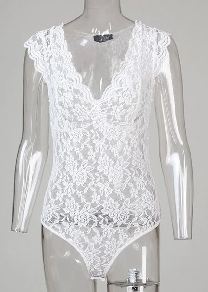 Summer Sexy V Neck Lace Vest Top Women Solid Sleeveless Tank Tops Female Elegant Floral Hollow Out Bodycon Clubwear T Shirt