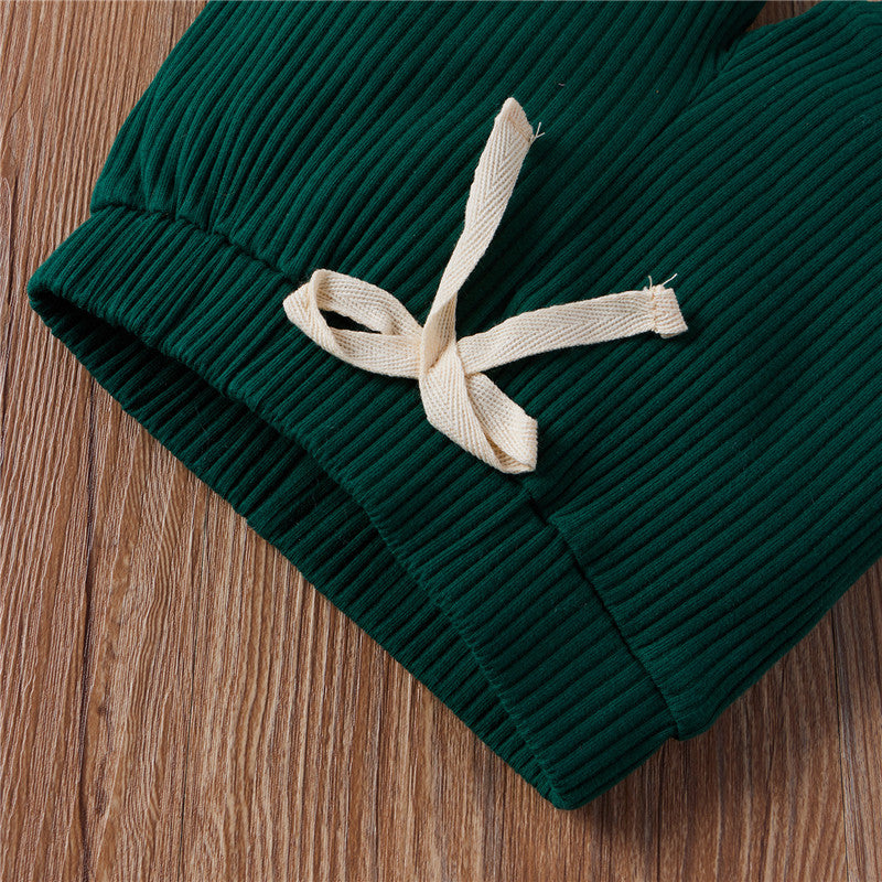 2Pcs Unisex Baby Summer Outfits Suit Solid Color Ribbed Casual Short Sleeves Romper+Elastic Waist Shorts for Toddler Infant