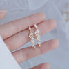 Charm 18k Echtgold Blätter Ohrringe für Frauen Exquisite Kleine Zirkonia Ohrstecker Elegante Koreanische Kristall Hochzeit Ringanhänger