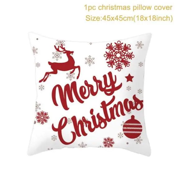 45cm Weihnachtskissenbezug Navidad Frohe Weihnachten Dekorationen für Zuhause 2024 Weihnachtliche Noel Weihnachtsornamente Neujahrsgeschenke 2025